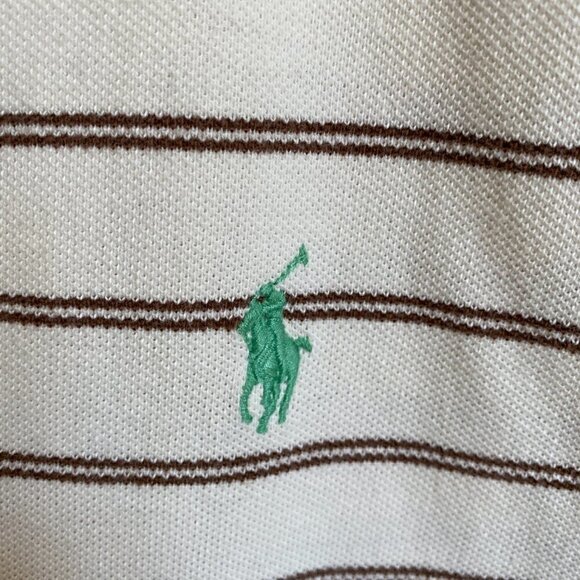 Polo Ralph Lauren Cream Striped Polo Shirt - Picture 5 of 7